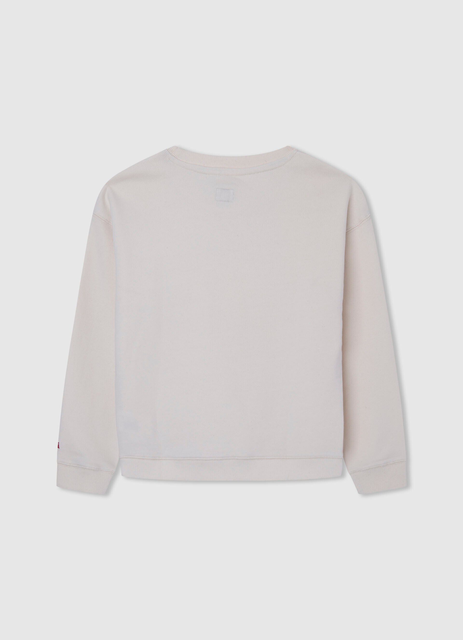 MOLETOM DE ALGODÃO COM LOGOTIPO ESTAMPADO - branco mousse