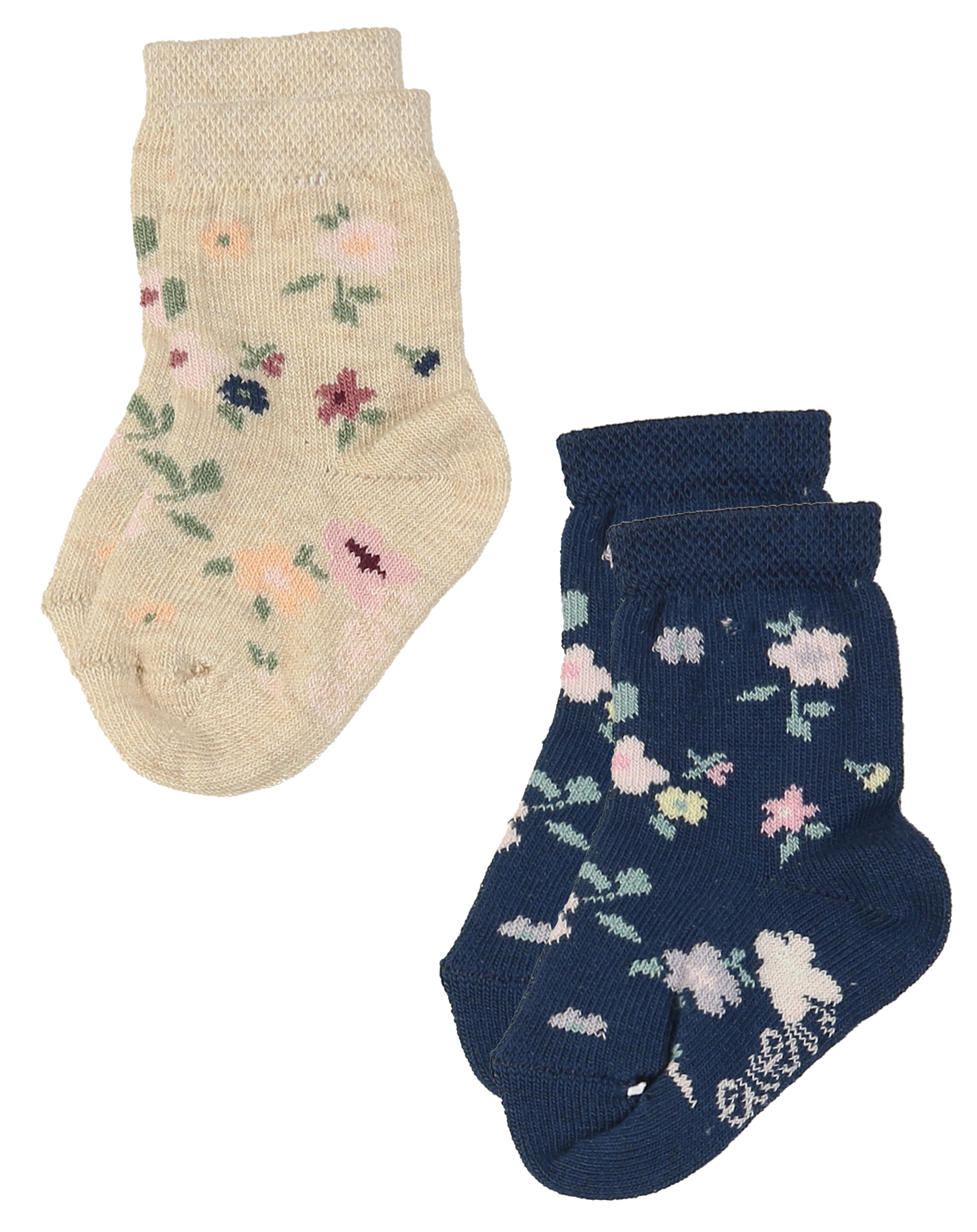 Socken BLUMEN & PUNKTE 6er-Pack in navy/rosa