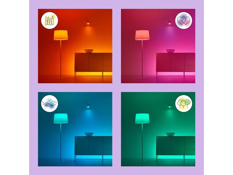 WiZ Leuchtmittel 4.9W 40W E14 C37 TunableWhite&Color Doppel Smartes Leuchtmittel, steuerbar über Bluetooth, Matter, WLAN