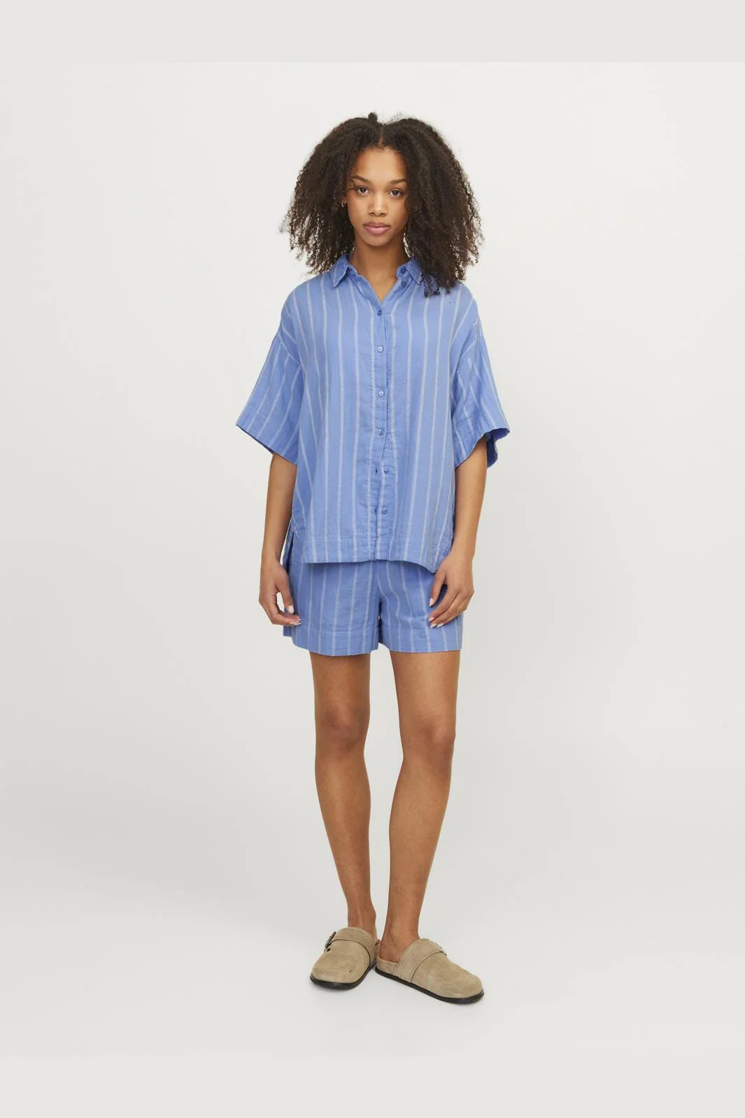 Jjxx Jxmia Ss Muslin Shirt 4483095 silver lake blue white