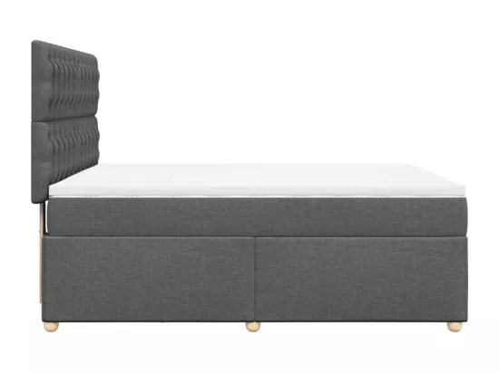 Sommier à lattes de lit avec matelas Gris foncé 140x190cm Tissu