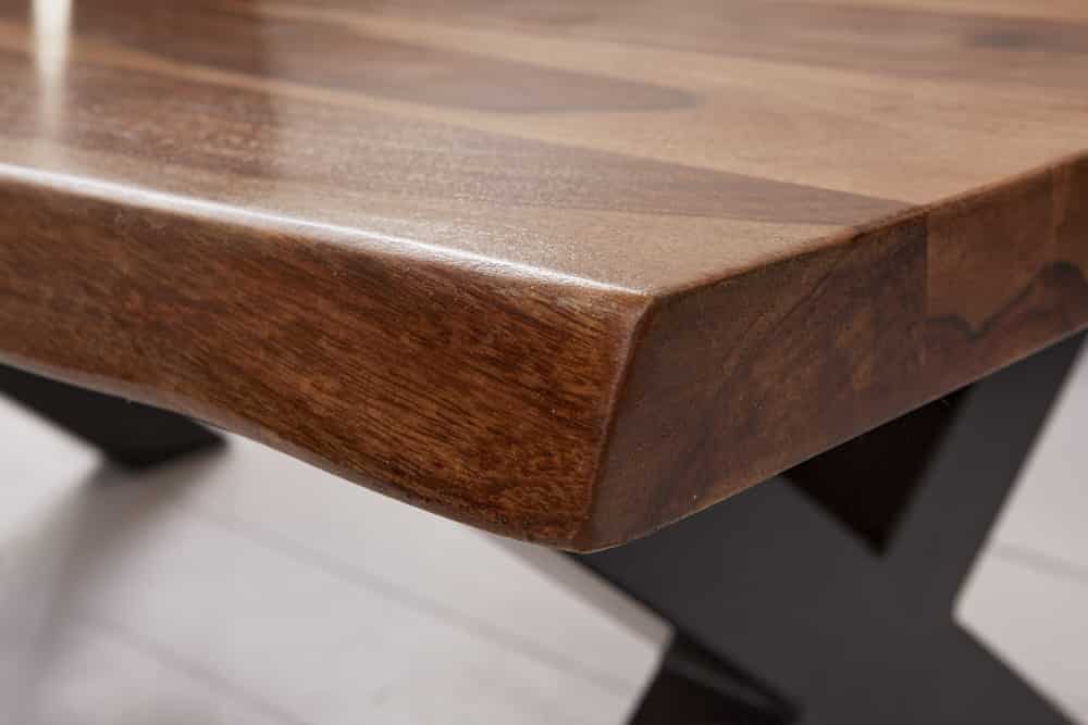 Design Couchtisch AMAZONAS 110cm braun Sheesham Massivholz Baumkante