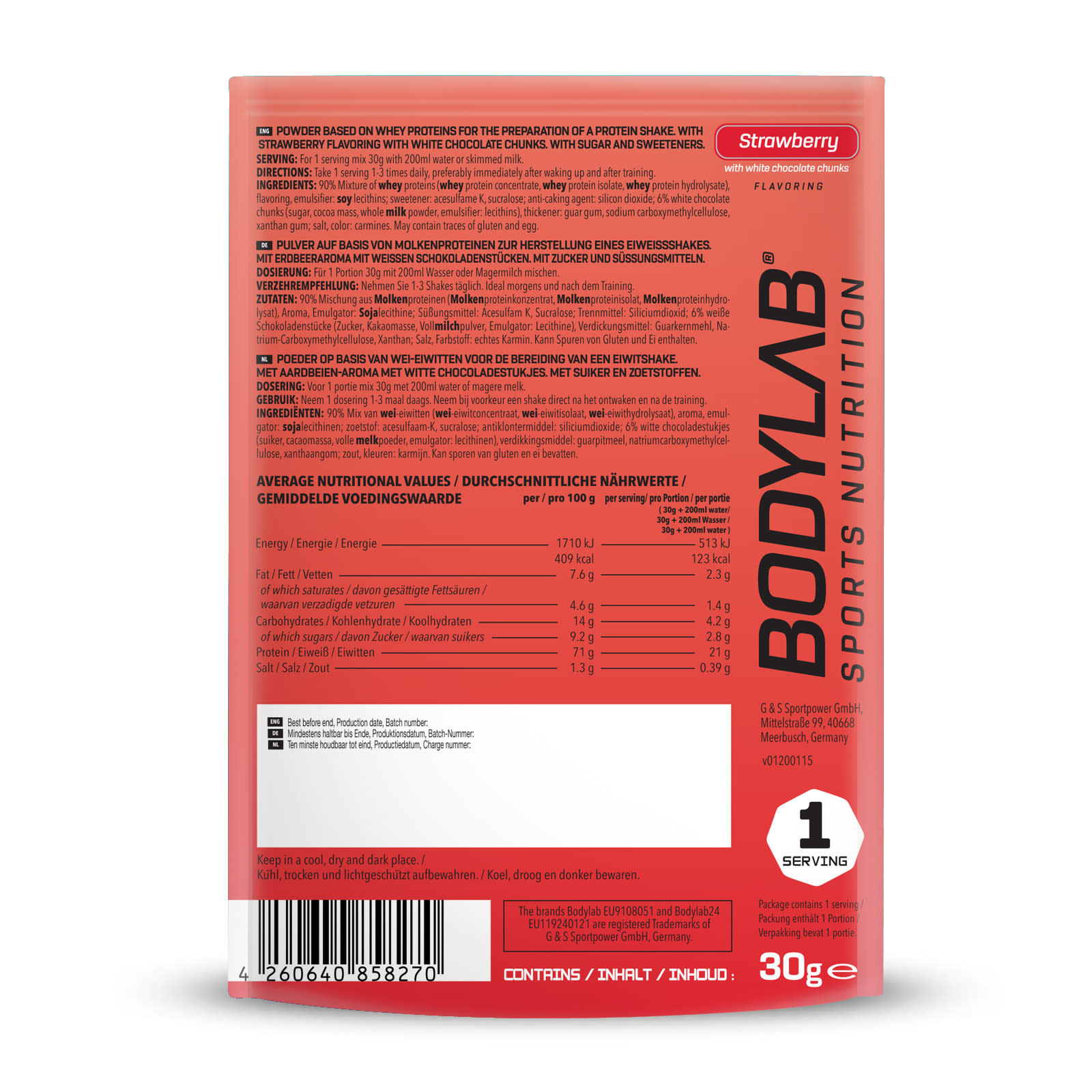 Whey Protein Probe - 30g - Strawberry-White Chocolate