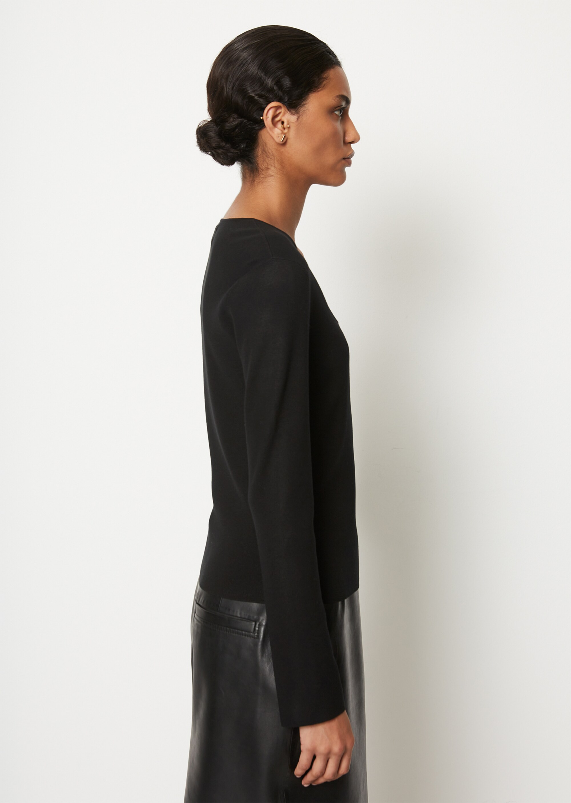 Feinstrick-Pullover slim aus LENZING™ ECOVERO™