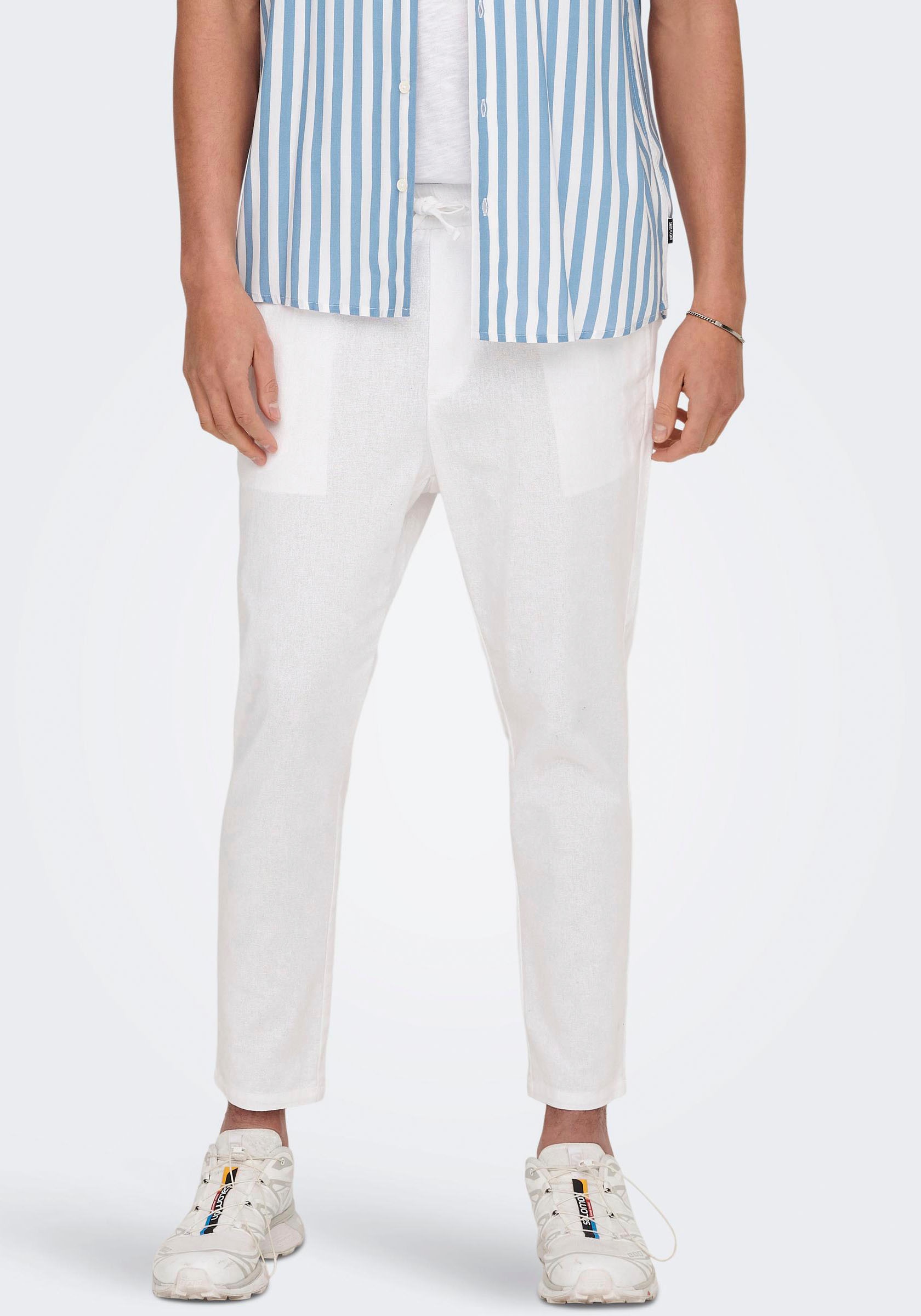 ONLY & SONS Stoffhose »ONSLINUS CROP 0007 COT LIN PNT NOOS«  mit Leinen