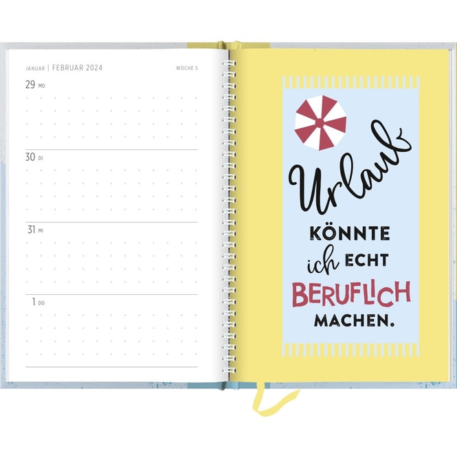Taschenkalender - Lieber im Meer baden, als in Arbeit schwimmen - 2024