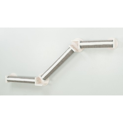 Conjunto de acessórios de parede Trixie com postes de sisal brancos e cinza para gatos.
