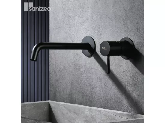 Robinet Mitigeur de Lavabo anti-calcaire Encastré Noir Mat IMEX MONZA GLM039/NG