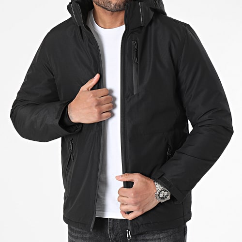Veste Zippée Capuche Noir