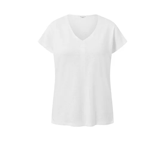 Shirt aus Leinenmix, cremeweiß
