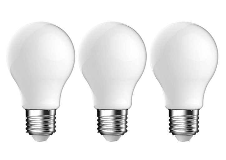 Lot 3 ampoules LED à filament GLS E27 806lm 5.9W = 60W Ø6cm IPX4 Diall blanc chaud