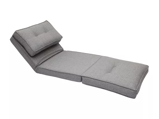 Chauffeuse 1 place convertible en tissu gris chiné SALLY