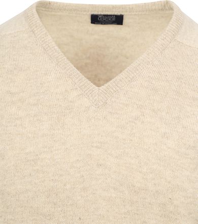 William Lockie V-Hals Lamswol Beige 7092DF-30 Linen kopen