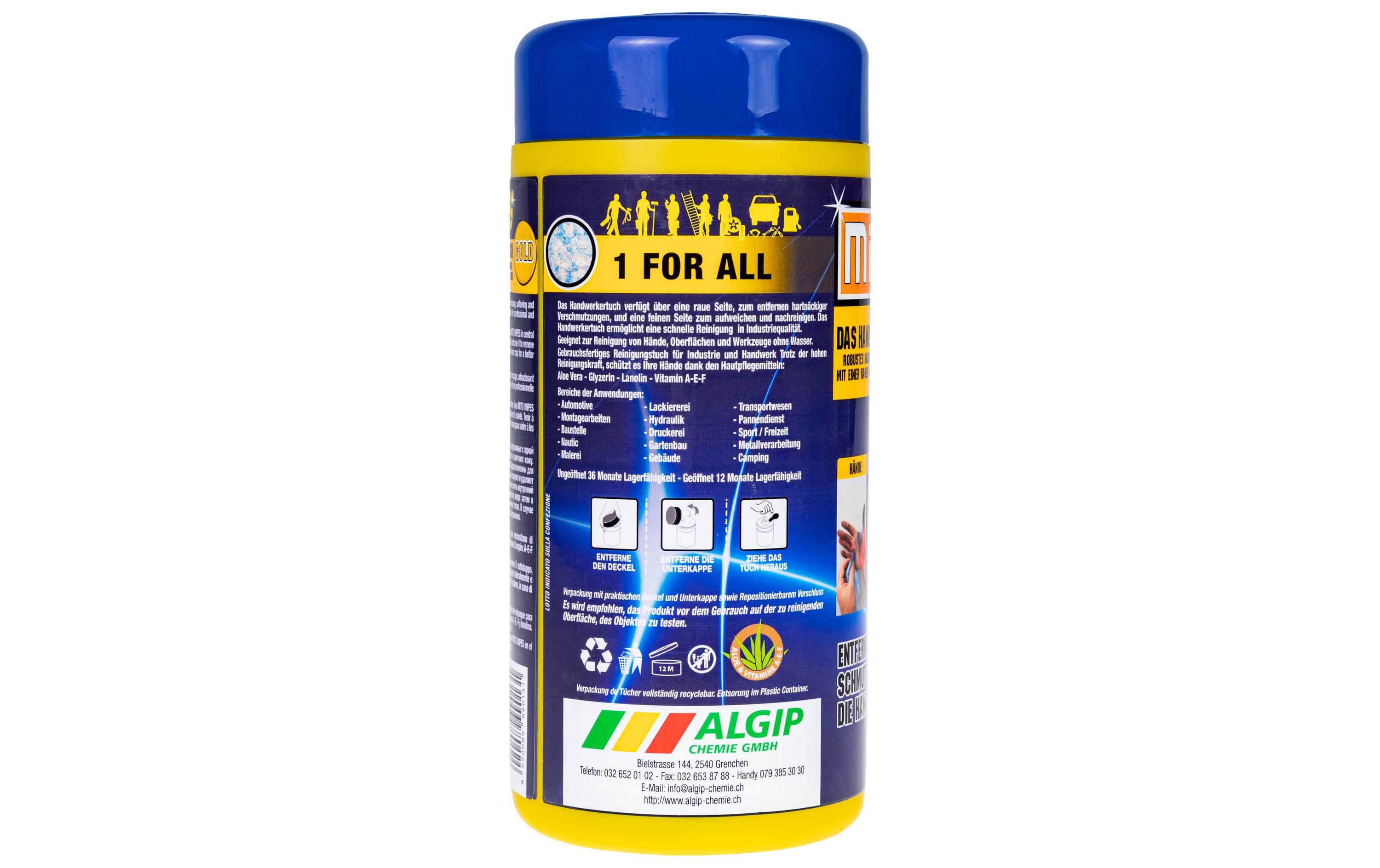 Reinigungstücher MITO Wipes Gold 50 Stück, 22 x 15 cmHandwerker Reinigungstücher