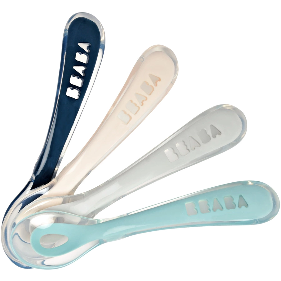 BEABA® Babylöffel 4er Set aus Silikon 2. Alterstufe Drizzle