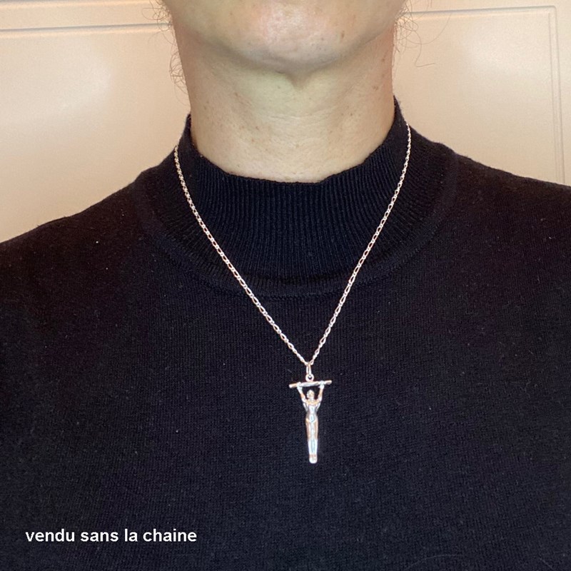 Pendentif gymnaste masculin GAM barre fixe ARTICULE - Argent massif
