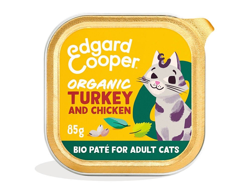 Edgard & Cooper Paté Organisch - Kattenvoer - 85 Gram - kalkoen