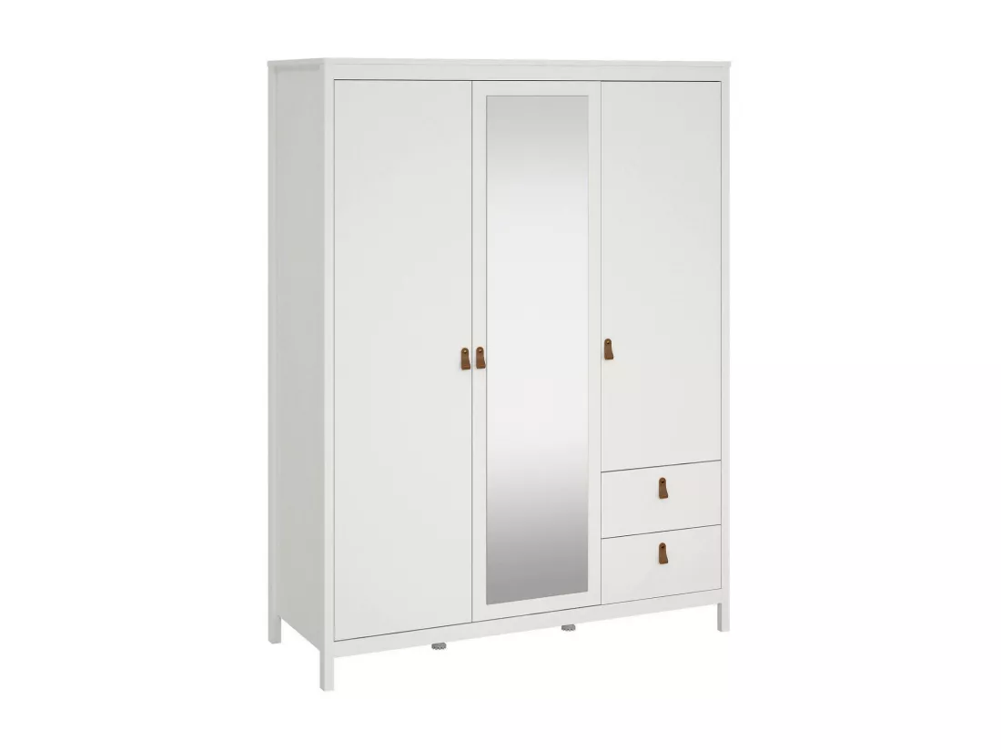 Garde-robe 3 portes Dselvagg, Meubles de chambre, Penderie de plain-pied, Placard à vêtements, 150x58 h199 cm, Blanc