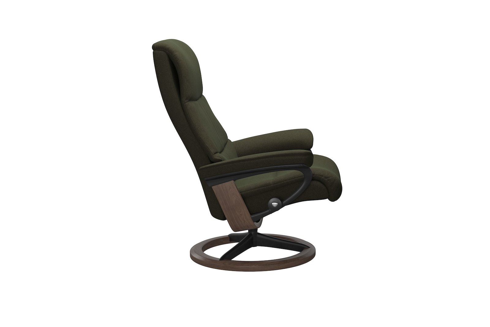 View lenestol Tekstil Calido Green – Signature understell – Sort – Valnøtt - Medium
