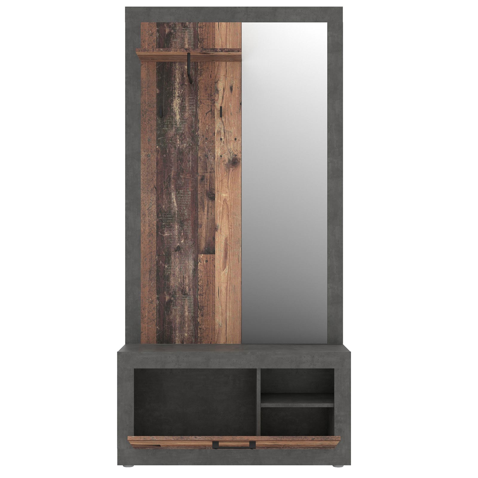 Garderobe - Old Wood Vintage - Beton-Optik - 93 cm