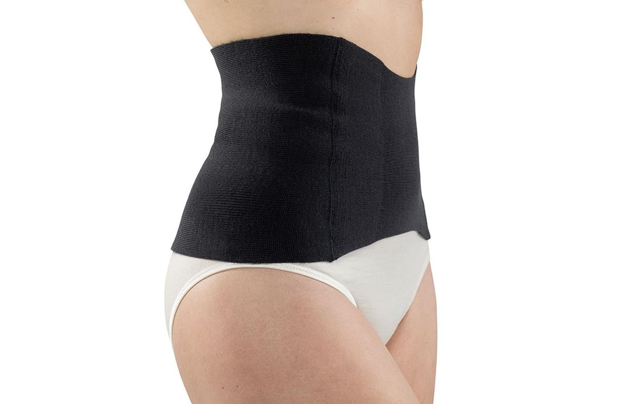 Nierenwärmer anatomisch schwarz MThermowäsche Nierenwärmer mit Merinowolle und Seide