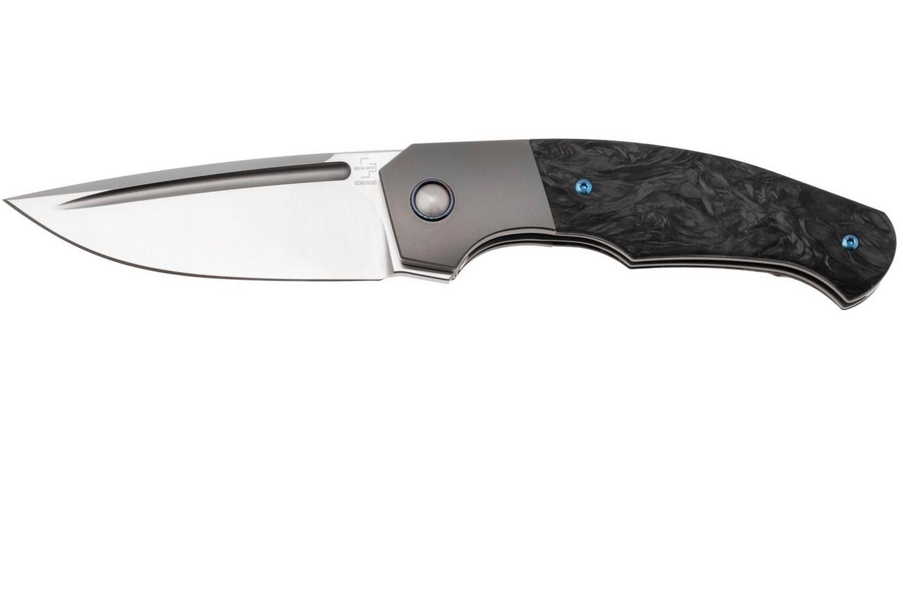 Boker Plus Collection 2025, BO01BP2025 Satin MagnaCut, Titanium Carbon Inlay, zakmes, Thierry Savidan design, Limited Edition