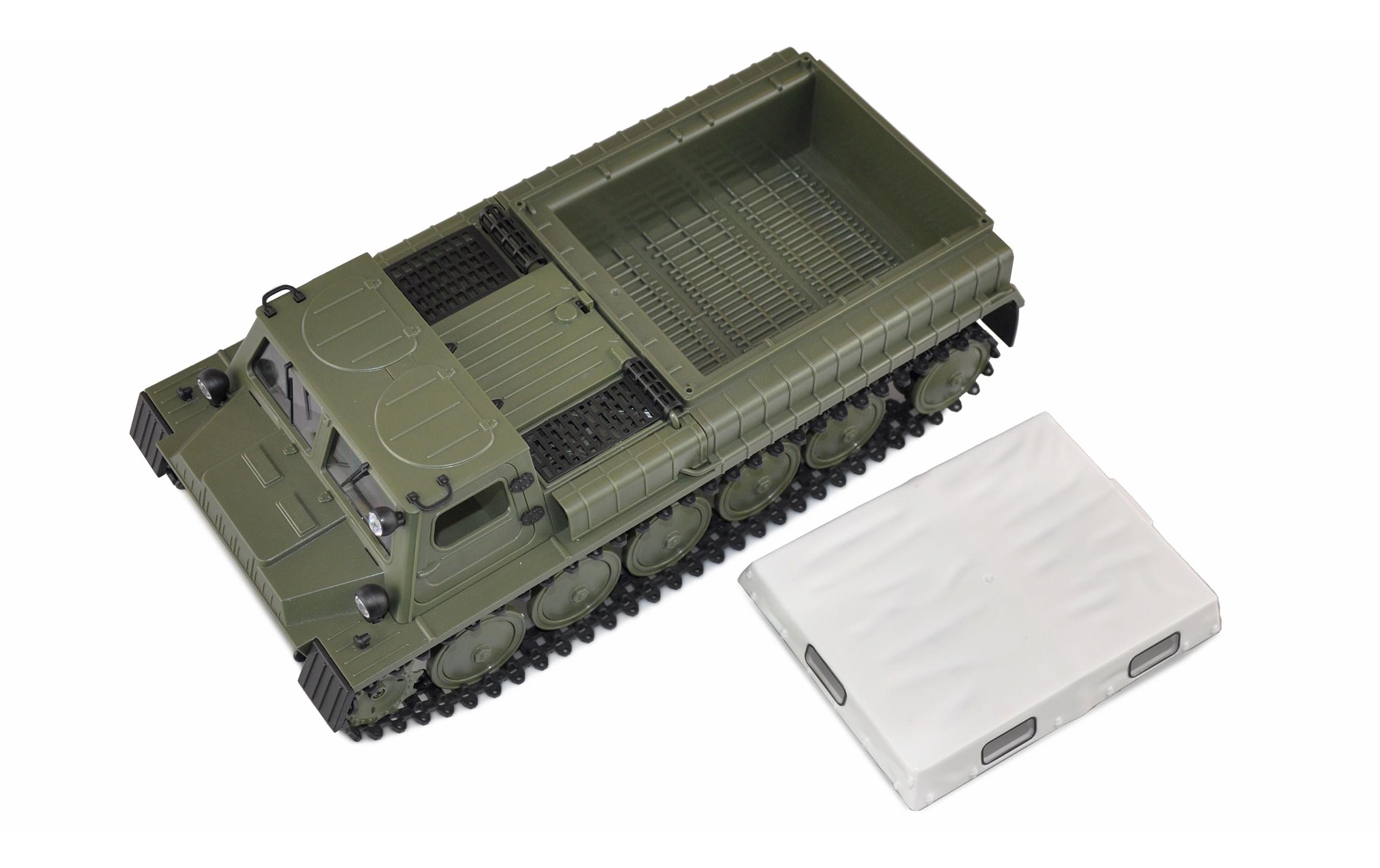 Gepanzertes RC Kettenfahrzeug, Olivgrün RTR, 1:16Gepanzertes RC Raupenfahrzeug