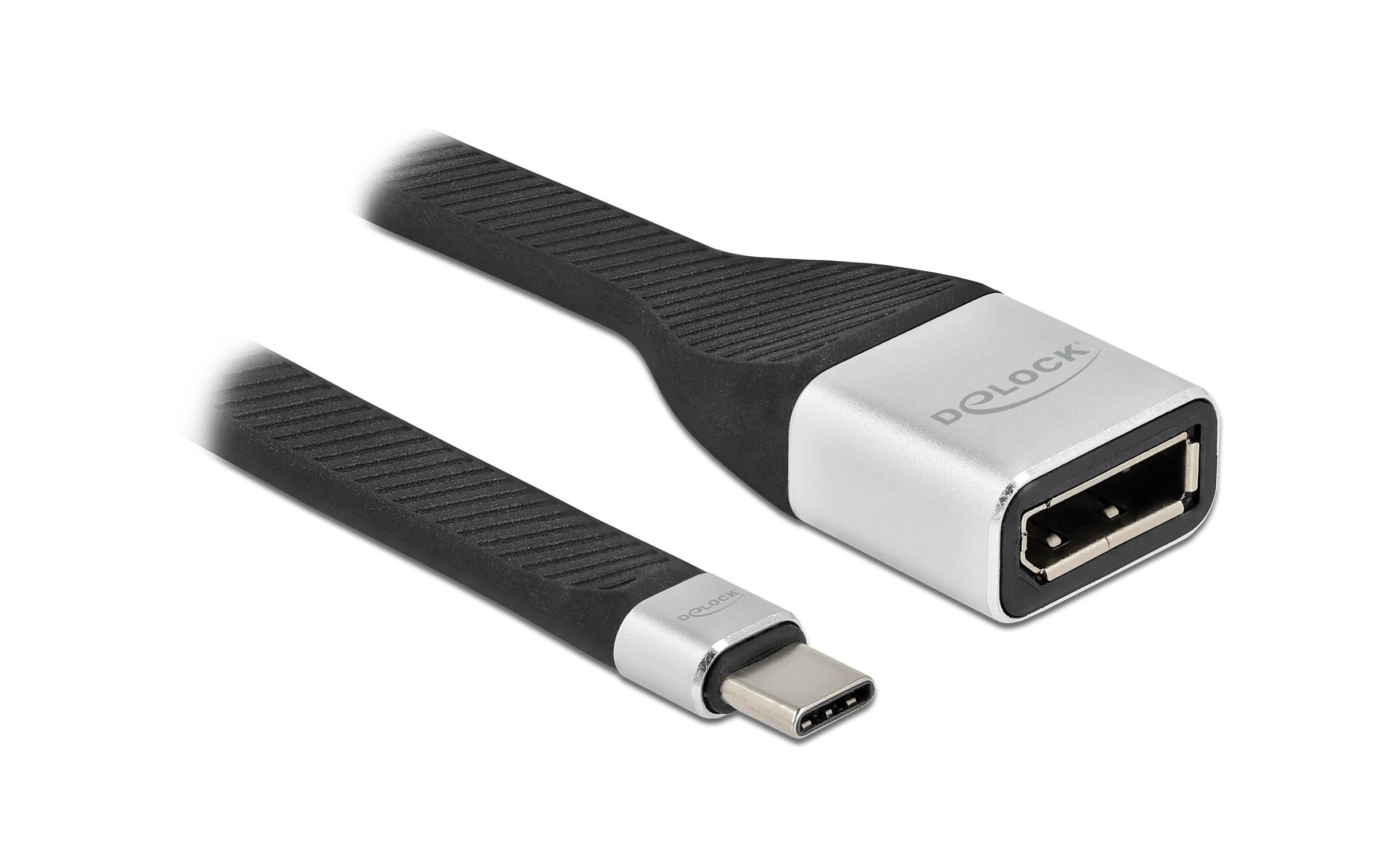 Kabel FPC Flachbandkabel USB Type-C - DisplayPort, 0.14 mDelock FPC Flachbandkabel USB Type-C zu DisplayPort (DP Alt Mode) 4K 60 Hz 14 cm