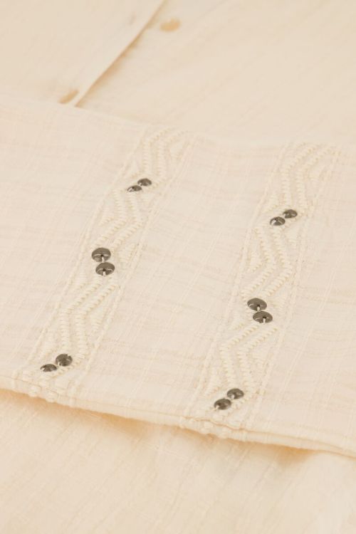 Beige blouse met tapes en studs