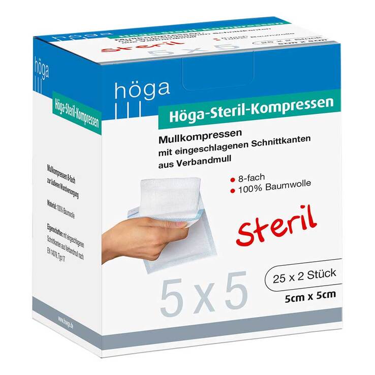 Höga Steril Kompressen 5x5cm 8fach, 25X2 St