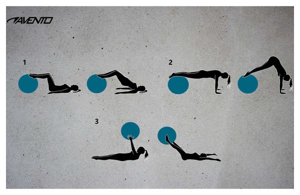 Avento Ballon de fitness/d'exercice Diamètre 65 cm Bleu