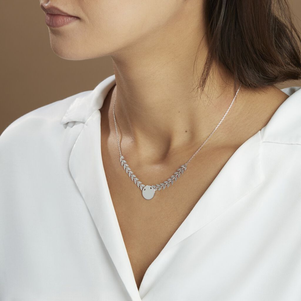 Collier Noela Argent Blanc