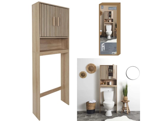 THE HOME DECO FACTORY - Etagère Meuble dessus wc saulk en bois - marron