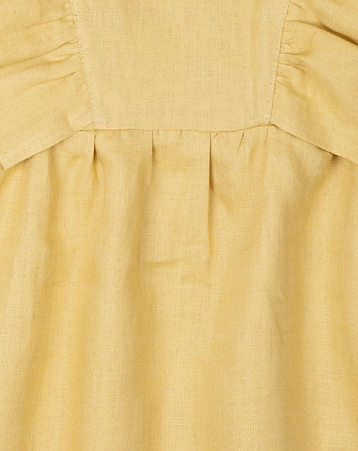 Leinen-Kleid VOLANTS in banana cream