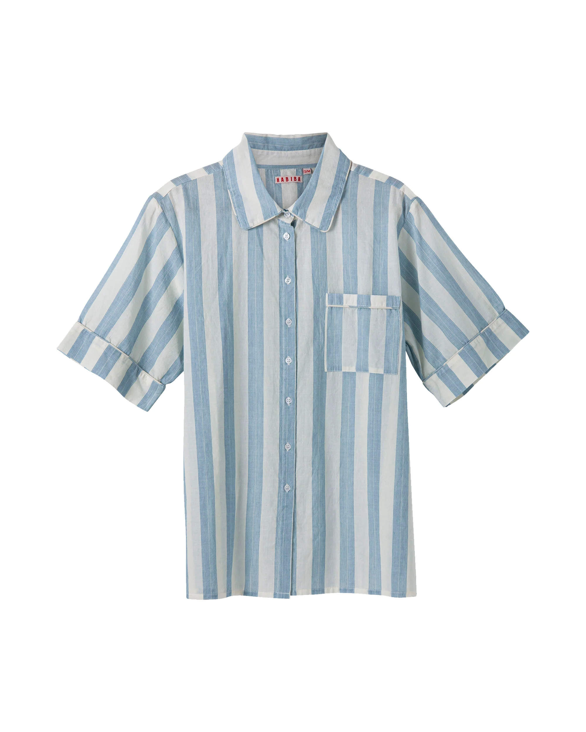 HABIBA  Capri Stripe skjorte - Blue Moon