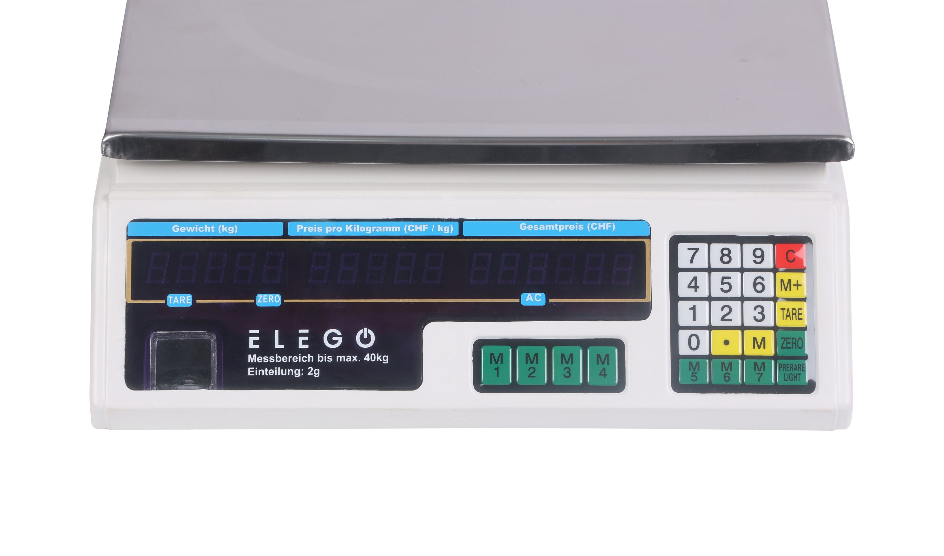 Waage digital mit Preisanzeige 40 kg / 2 g