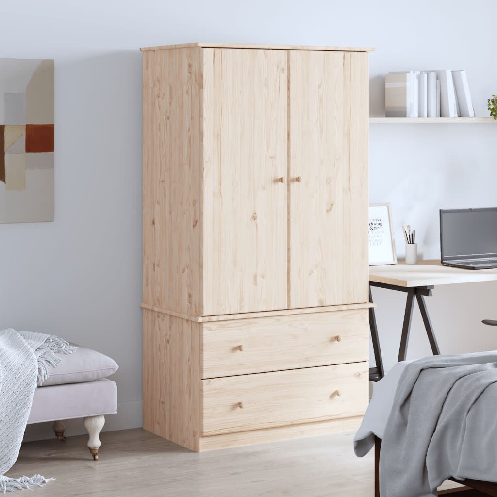 vidaXL ALTA Kledingkast, 90x55x170 cm, massief grenenhout
