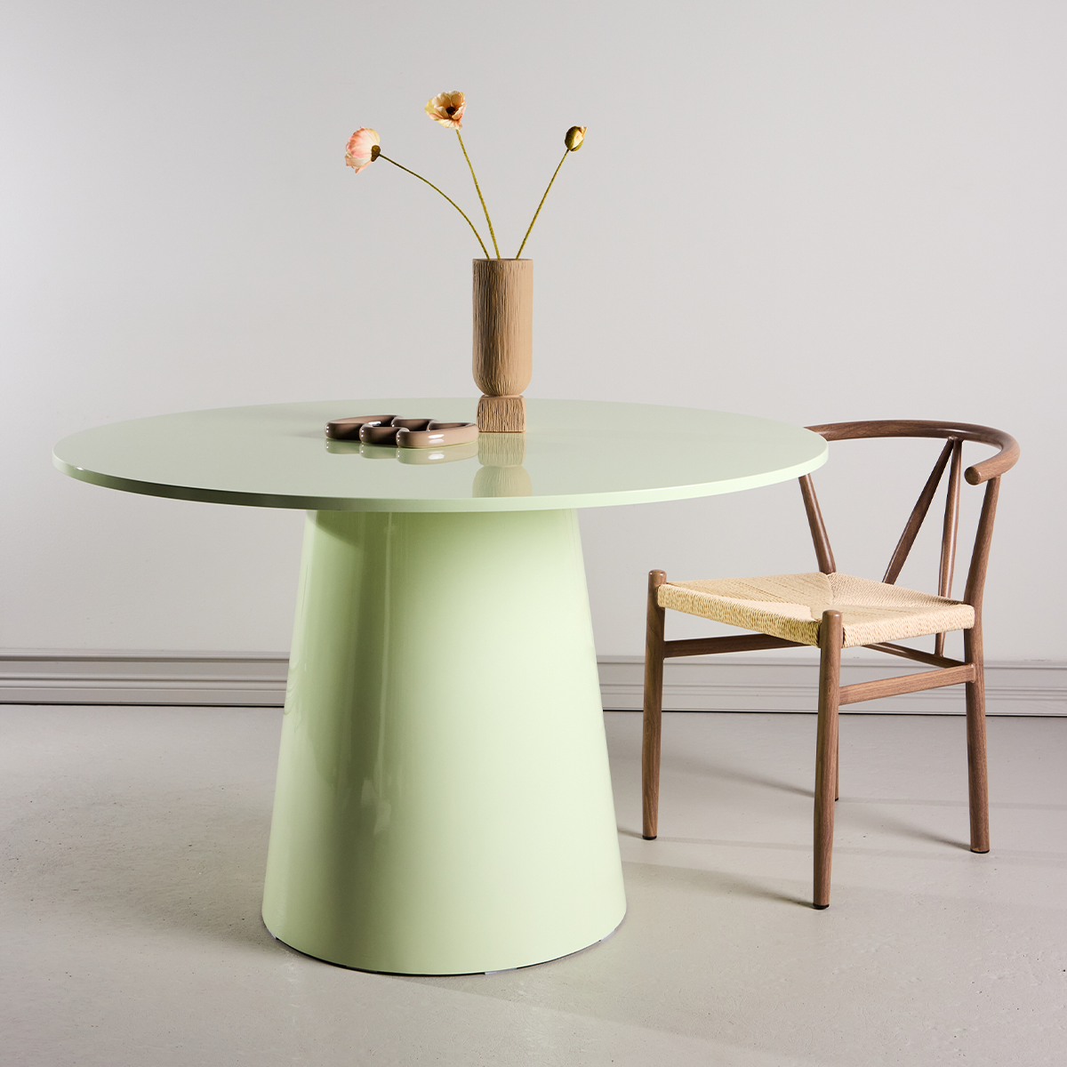 Nest living Trude Houten Eettafel Groen - Ã 120 cm