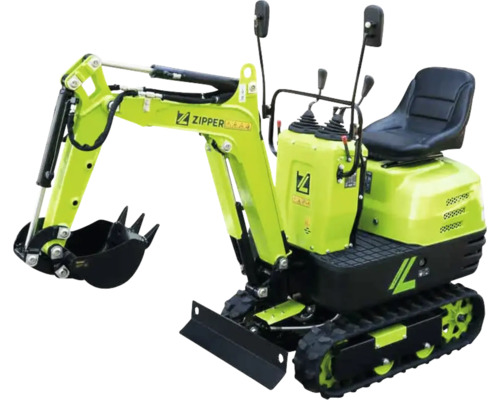 Minigraafmachine Zipper ZI-MBGS600 inclusief palletvorken, hark, slotenbak en bakdeksel, 4,36 kN uitbreekkrachtarm of 8 kN uitbreekkrachtbak, spoorbreedte 690 mm