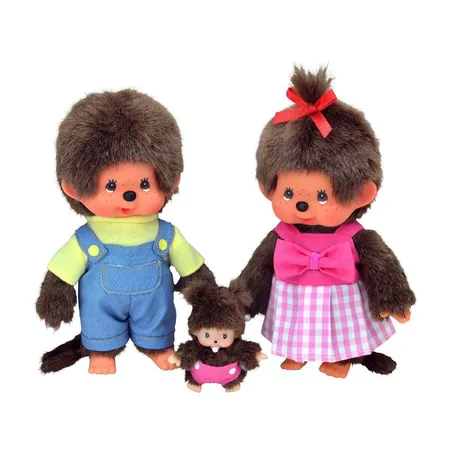 Sekiguchi Monchhichi Familien Set Junge, Mädchen & Baby