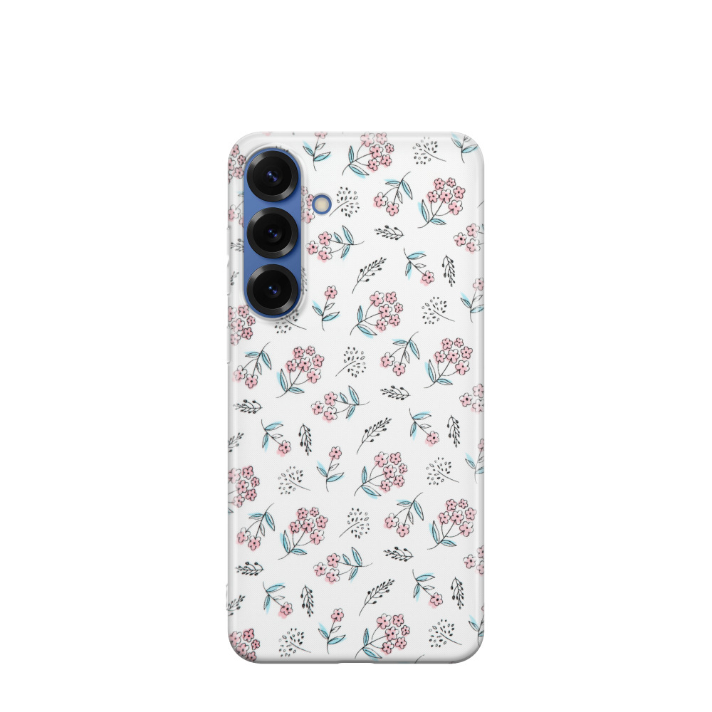 Samsung Galaxy S25 Plus Gummi Hülle Blumenliebe - Weiss