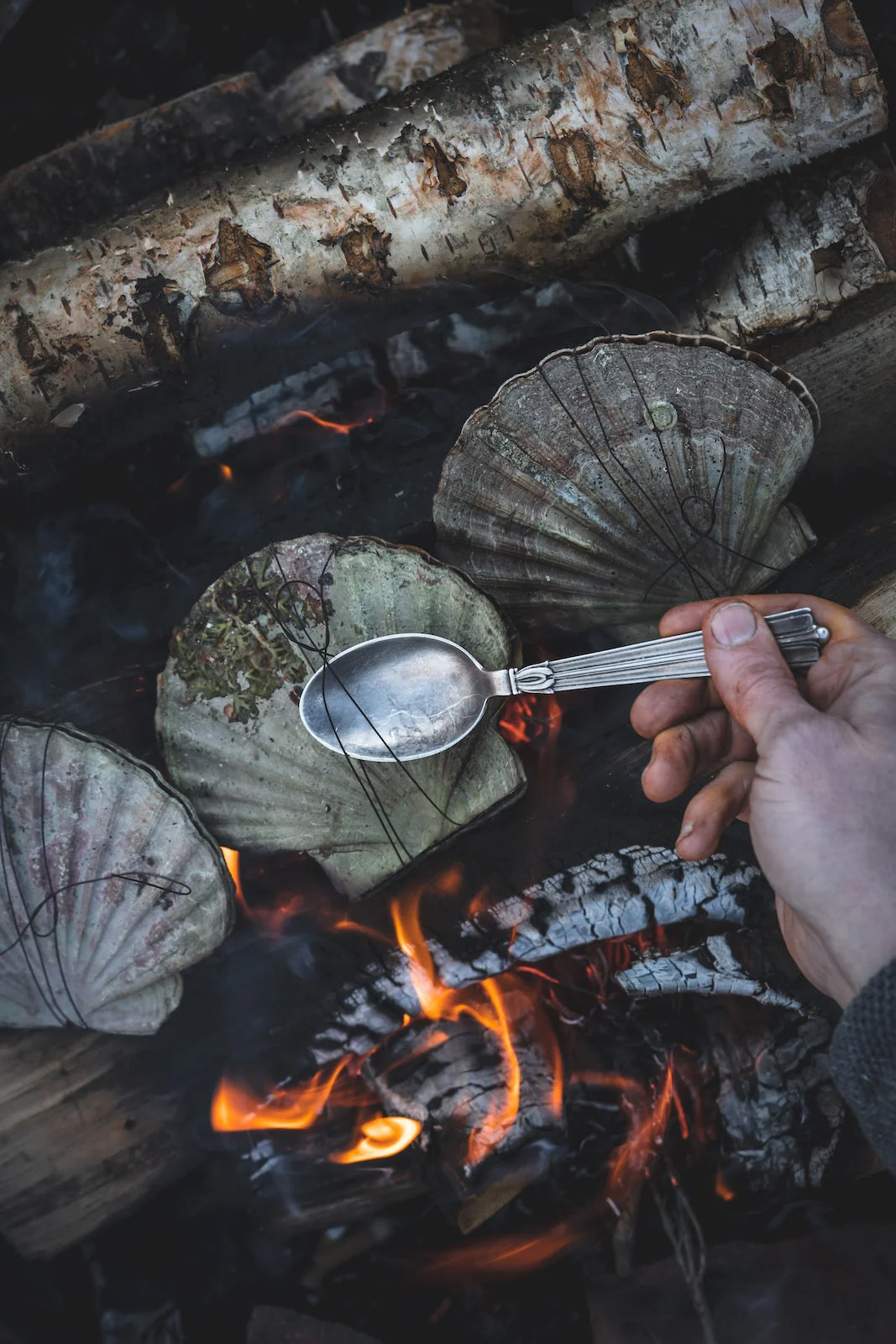 Cooking on fire