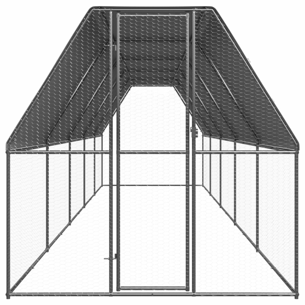 Poulailler d'extérieur 2x10x2 m acier galvanisé