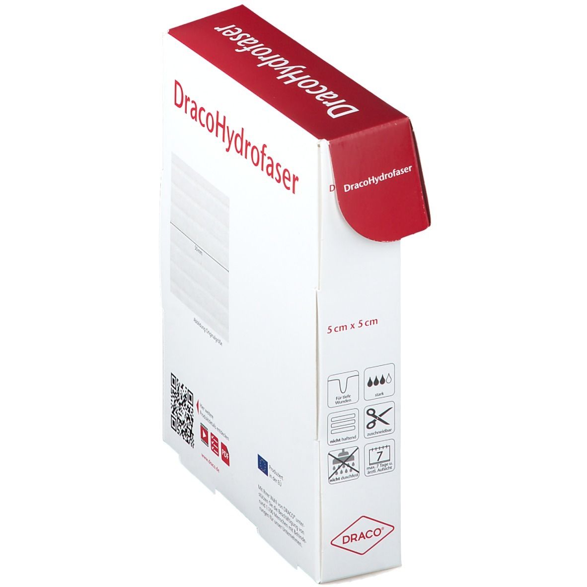 DracoHydrofaser Gelbildender Faserverband 5 x 5cm