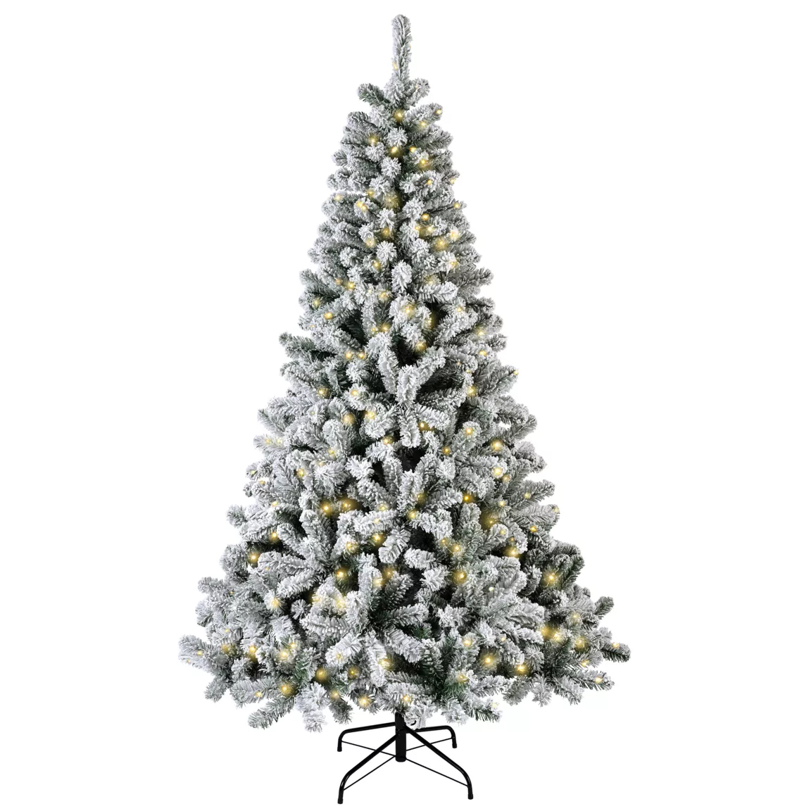 Sapin de Noël artificiel lumineux 320 LED H210 cm King Vert enneigé