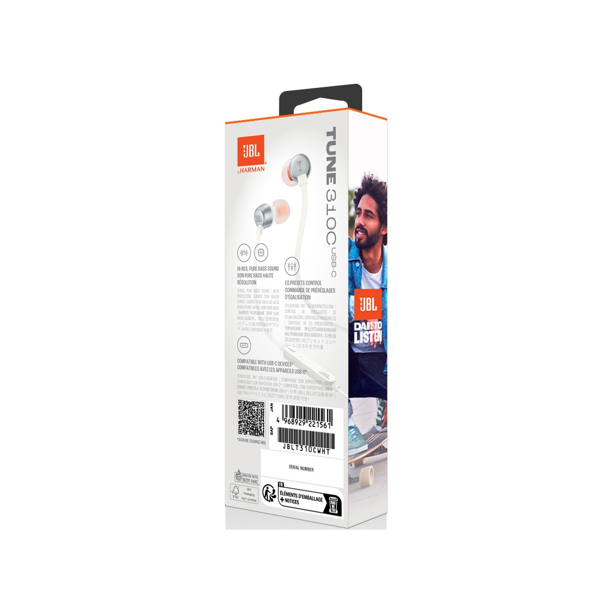 JBL Tune 310 USB C øreplugger (hvit)