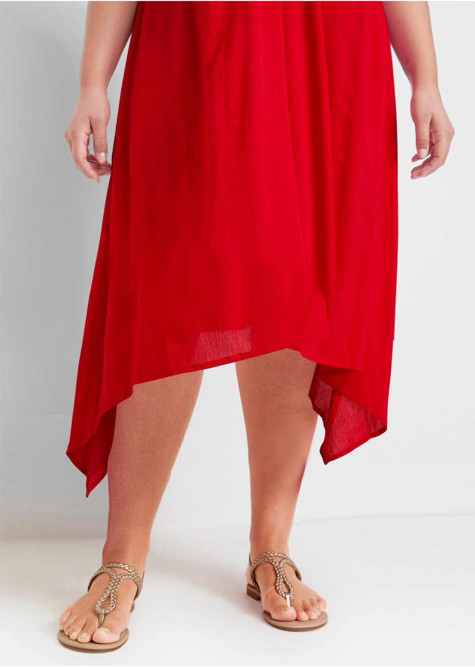 Robe caftan longue en tissu crêpe, coupe ample