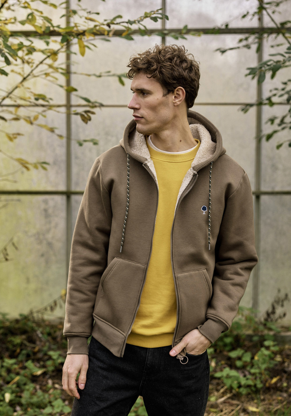 Faguo Zip-Hoodie Meygal Sweat Knit Chestnut
