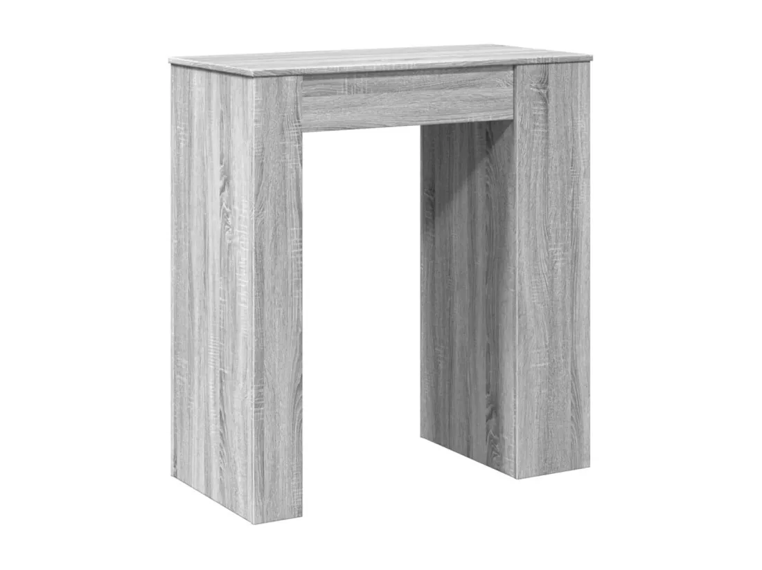 Table de bar avec étagères sonoma gris bois d'ingénierie