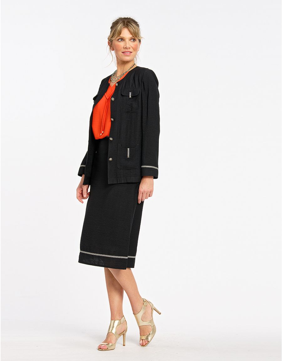 Jupe noire droite chic
